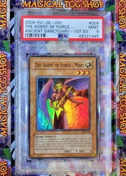 Yugioh The Agent of Force - Mars AST-009 1st Edition Super Rare PSA 9 Mint - Image 1