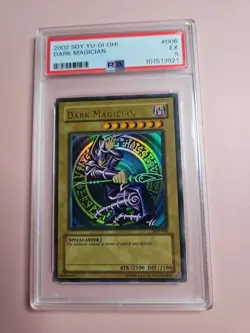 Yugioh 2002 PSA 5 DARK MAGICIAN SDY-006 ULTRA RARE UNLIMITED STARTER DECK YUGI 7 - Image 1
