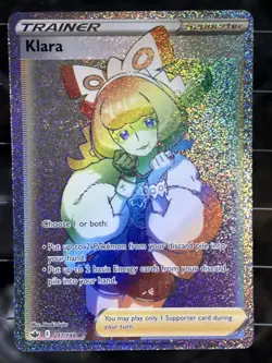 PokÃ©mon TCG Klara Sword & Shield Chilling Reign Holo Card 217/198 Secret Rare - Image 1