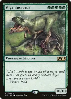 Gigantosaurus Regular Non Foil MTG Magic 2019 Core Set Rare MT LP Lightly Played - Image 1