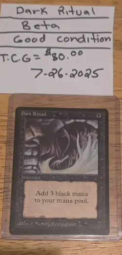 Magic: The Gathering Dark Ritual Beta Card - Image 1