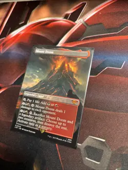 Mtg Mount Doom BORDERLESS - UB The LotR: Tales Of Middle-Earth + Bonus Foils - Image 2
