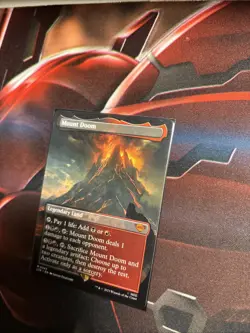 Mtg Mount Doom BORDERLESS - UB The LotR: Tales Of Middle-Earth + Bonus Foils - Image 3