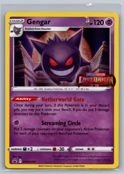 Pokemon GENGAR SWSH241 - Lost Origin - PRERELEASE HOLO PROMO (NM-) 0016 - Image 1