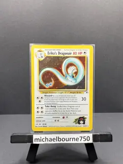 2000 Pokemon Gym Heroes Unlimited #4 Erika's Dragonair HOLO RARE MP - Image 1