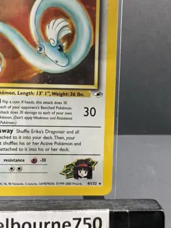 2000 Pokemon Gym Heroes Unlimited #4 Erika's Dragonair HOLO RARE MP - Image 5