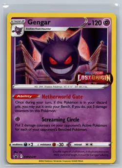 Pokemon GENGAR SWSH241 - Lost Origin - PRERELEASE HOLO PROMO (NM-) 0012 - Image 1