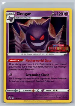 Pokemon GENGAR SWSH241 - Lost Origin - PRERELEASE HOLO PROMO (NM-) 005 - Image 1