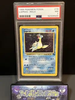 Pokemon Card Lapras 10/62 PSA 7 Fossil Holo Rare WOTC 1999 - Image 1