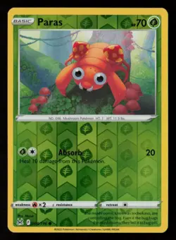 Paras SWSH11: Lost Origin #004/196 Reverse Holo Common Pokemon Card - Image 1