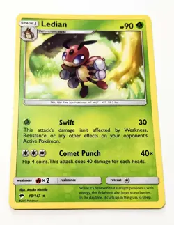 Pokemon Card Ledian 10/147 Sun & Moon Burning Shadows Rare Non Holo NM - Image 1