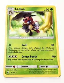 Pokemon Card Ledian 10/147 Sun & Moon Burning Shadows Rare Non Holo NM - Image 3