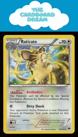Raticate XY - BREAKpoint #88/122 NON-HOLO Rare Pokemon Card - Image 1