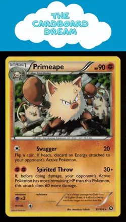 Primeape XY - Steam Siege #53/114 NON-HOLO Rare Pokemon Card - Image 1
