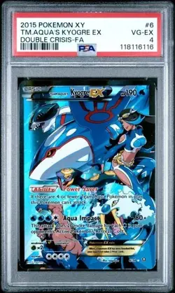 PSA 4 Team Aqua's Kyogre EX Pokemon XY Double Crisis #6 Full Art Low Pop - Image 1
