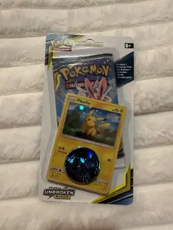 Pokemon TCG Sun & Moon Unbroken Bonds Checklane Booster Pikachu Promo Sealed New - Image 1
