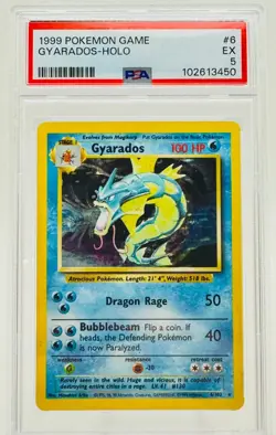 1999 Pokémon Game Gyarados-Holo #6 PSA 5 EX - Image 1