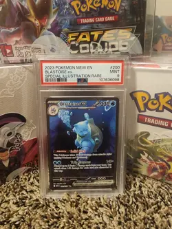 Blastoise EX 200/165 Sir Special Illustration Rare Mew Pokemon Card PSA 9 - Image 1
