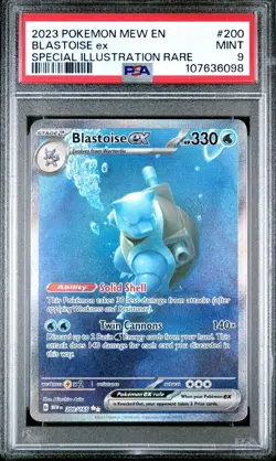 Blastoise EX 200/165 Sir Special Illustration Rare Mew Pokemon Card PSA 9 - Image 3