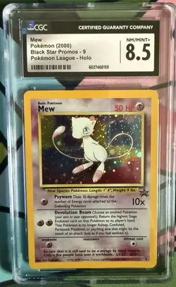 CGC 8.5 Mew 2000 Black Star Promos 9 Holo Pokemon - Image 1