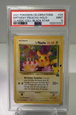 Pokemon Pikachu 2021 Birthday Celebrations Classic Collection Holo Card PSA 9 - Image 1