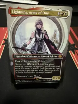 Lightning, Army of One (Borderless) 0320 (M) MTG Final Fantasy (FIN) (EN) - Image 1