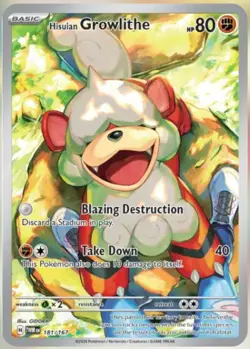 Pokemon - Hisuian Growlithe 181/167 Sv06: Twilight Masquerade Holo - Image 1