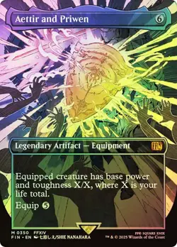 MAGIC FINAL FANTASY AETTIR AND PRIWEN (BORDERLESS FOIL) M 350 FIN MTG FCA TCG - Image 1