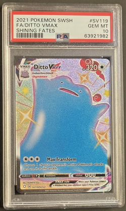 Ditto VMAX PSA 10 Pokemon Card Full Art SV119/SV122 2021 Shining Fates Shiny - Image 3