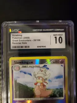 CGC Gem Mint 10 2008 Slowking Great Encounters 28/106 Reverse Holo Pokémon Card - Image 8