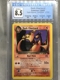 CGC 8.5 Dark Charizard NON HOLO Team Rocket 21/82 Rare Pokemon Card NM/Mint - Image 1