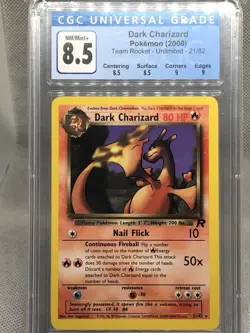 CGC 8.5 Dark Charizard NON HOLO Team Rocket 21/82 Rare Pokemon Card NM/Mint - Image 3