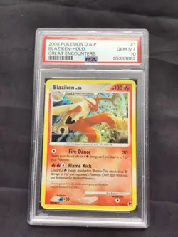 Pokemon Cards: Great Encounters Rare Holo: Blaziken 1/106 PSA 10 - Image 1