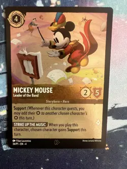 Mickey Mouse leader of the band 34/p1 Disney Lorcana League Promo cards Rare - Image 1