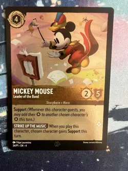 Mickey Mouse leader of the band 34/p1 Disney Lorcana League Promo cards Rare - Image 2