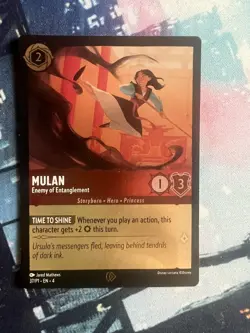 Mulan enemy of entanglement 37/p1 Disney Lorcana League Promo Card Rare - Image 1