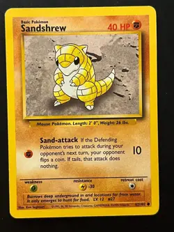 Sandshrew 62/102 Base Set WOTC Pokemon LP-EXC BUY 2 CARDS GET 1 FREE!! - Image 2