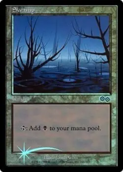 MTG magic cards 1x Swamp - DCI Arena 1999 Urza's Saga FOIL art Arena Promos NM-M - Image 1