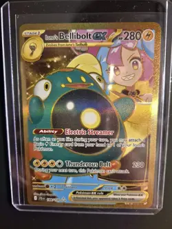 Pokémon TCG Iono's Bellibolt EX Gold Hyper Rare Card 188/159 Journey Together - Image 1