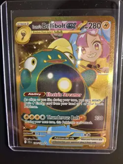 Pokémon TCG Iono's Bellibolt EX Gold Hyper Rare Card 188/159 Journey Together - Image 3
