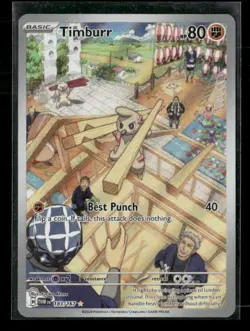 Pokemon Card Timburr 183/167 Twilight masquerade Illustration Rare Full Art - Image 4