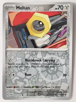 REVERSE HOLO Meltan 103/142 NM - Stellar Crown Pokemon Card $2 Combined Shipping - Image 1