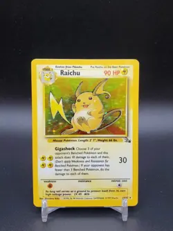 Raichu 14/62 Fossil Holo Rare HP Pokemon Card - Image 1