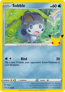 Sobble 24/25 Regular Mcdonald's 25th Anniversary Promo (2021) Mint Pokémon Card - Image 1