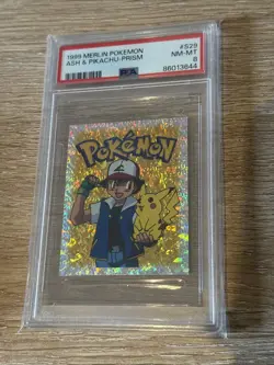 Misty PSA 8, Ash & Pikachu PSA 8, Nurse Joy PSA 9 Pokemon Sticker 1999 Merlin - Image 4