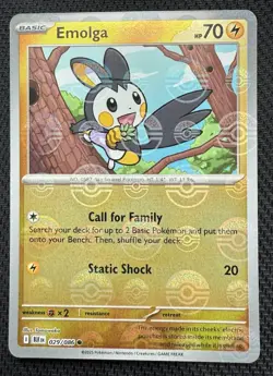 Pokémon TCG-Emolga 029/086-Pokeball Reverse Holo-Scarlet Violet-Black Bolt - Image 7
