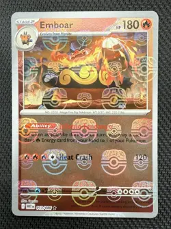 Pokemon TCG-Emboar 013/086-Masterball Reverse Holo-Scarlet Violet-White Flare - Image 1