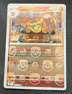 Pokemon TCG-Emboar 013/086-Masterball Reverse Holo-Scarlet Violet-White Flare - Image 2