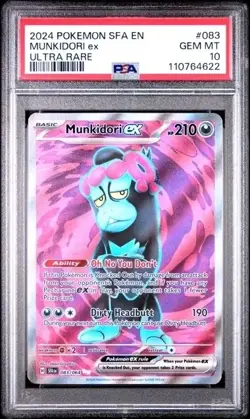 2024 POKEMON SFA EN-SHROUDED FABLE ULTRA RARE #083 MUNKIDORI EX PSA 10 - Image 1