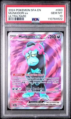 2024 POKEMON SFA EN-SHROUDED FABLE ULTRA RARE #083 MUNKIDORI EX PSA 10 - Image 3